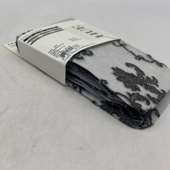 HUE Gray Floral Pattern Tights w/ Control Top Size S/M U15340 Sweet Pea - Picture 5 of 5